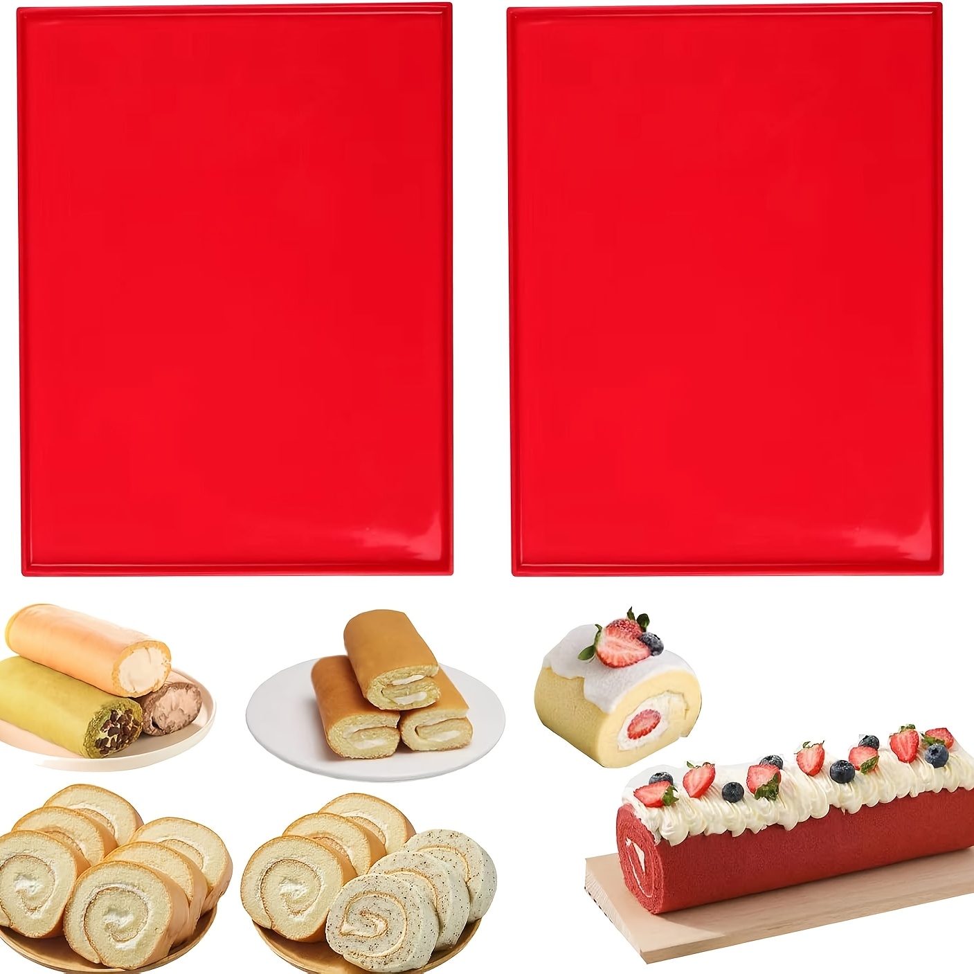 Kitchen Baking Mat - 2 Tappetini in Silicone per Dolci
